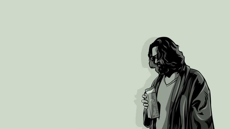 Jeff Bridges, simple background, 1080P, vector, minimalism, The Big Lebowski, The Dude