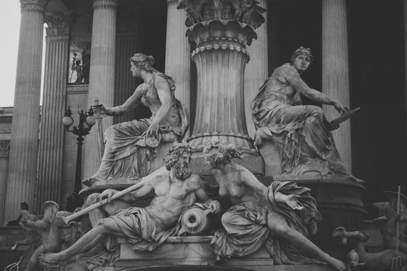 roman, viyana, history, government, creativity, ancient, sculpture, low angle view, zeus, statue, 4K, human representation, day, carving - craft product