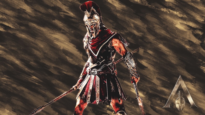 holding, textile, land, Assassins Creed, wood - material, Alexios, traditional clothing, day, outdoors, decoration, real people, sunlight, video games