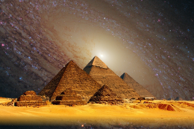 built structure, travel, mystical, cheops, gizeh, photo montage, ruined, big dipper, pharaohs, galaxy, cheops pyramid, egypt, fantasy, egyptian, infinity