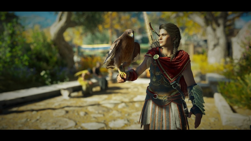 girl in armor, eagle, 1080P, ancient greece, Assassins Creed: Odyssey, Kassandra