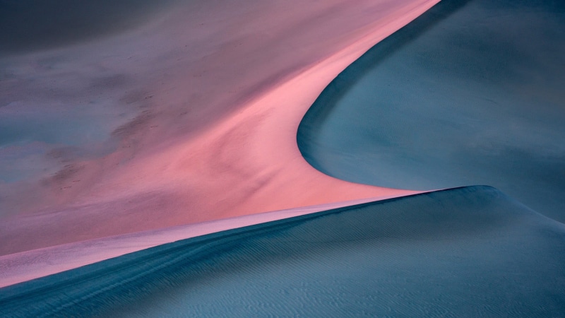 blue, land, environment, backgrounds, abstract, sea, full frame, minimalism, brown, tranquility, sand, landscape, cloud - sky, scenics - nature, aerial view