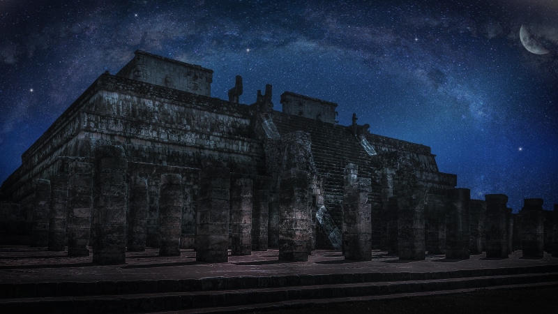 mexicolindoyquerido, mexicophotography, ruins, mexico, building, star field, building exterior, the past, zonaarqueologica, outdoors, old, no people, galaxy