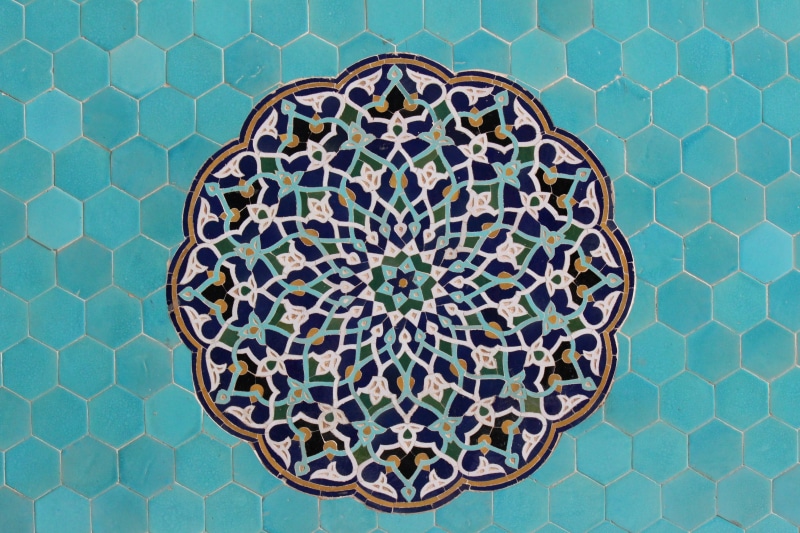 tile, mosaic, iran, mosque, textured, indoors, no people, digital, floral pattern, flower, isfahan, circle, building, geometric shape, design