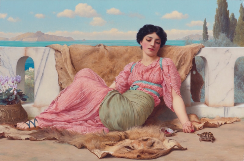 painting, ancient greece, Lawrence Alma-Tadema, turtle, 4K