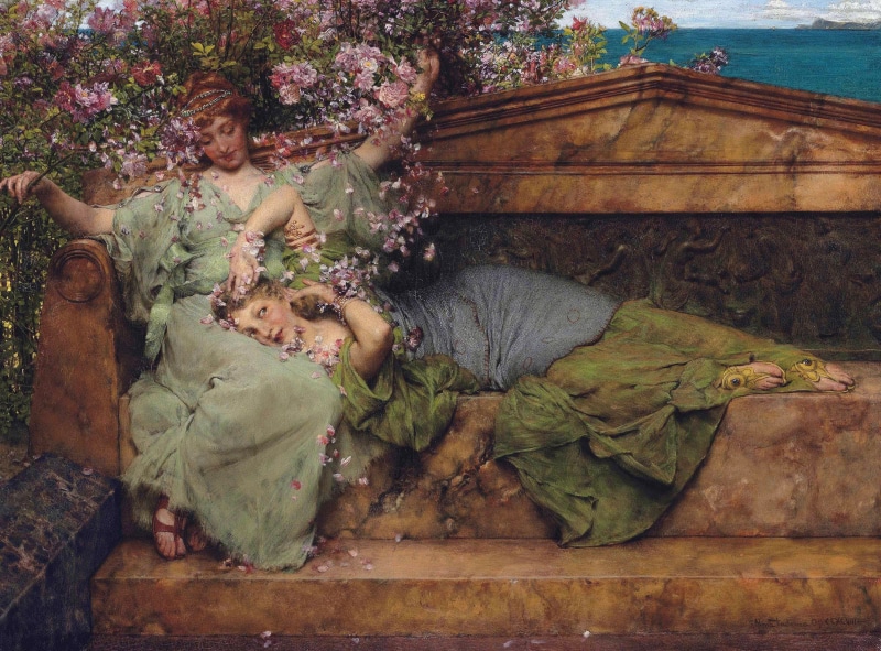 In A Rose Garden, By Lawrence Alma Tadema, 2K