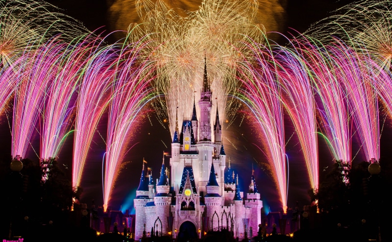 built structure, Florida, blurred motion, sky, building exterior, pink color, travel destinations, motion, cinderella, castle, tourism, illuminated, Orlando