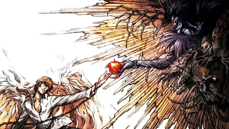 anime, 2K, plant, food, sky, low angle view, The Creation Of Adam, Death Note, outdoors, day, animal wildlife, healthy eating, decoration, nature, Light Yagami