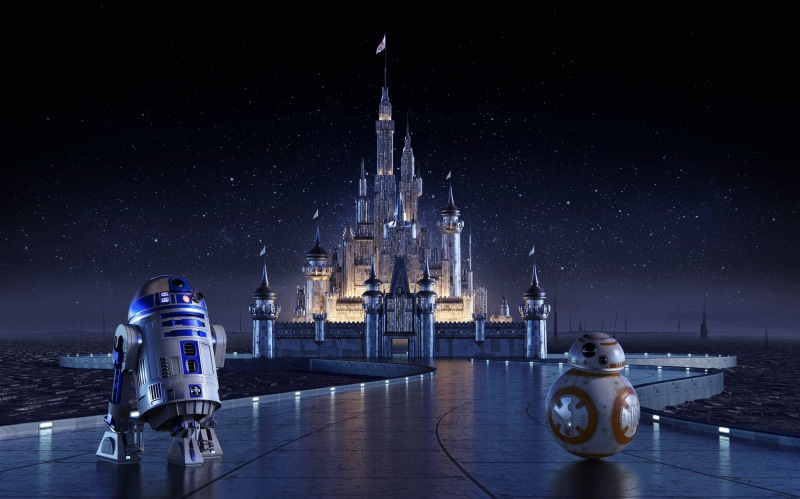 BB-8, 2K, Disney Castle, 4K, R2-D2, Cinderella Castle, Star Wars