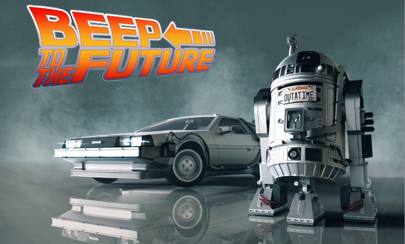 mode of transportation, red, Star Wars, land vehicle, transportation, capital letter, car, R2-D2, number, warning sign, western script, multi colored, low angle view
