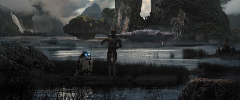 R2-D2, Star Wars, fan art, Millennium Falcon, 1080P