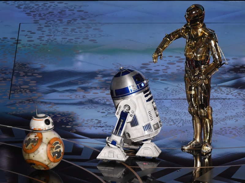 R2-D2, C-3PO, Star Wars, 2K, Oscar 2016, Oscar, BB-8