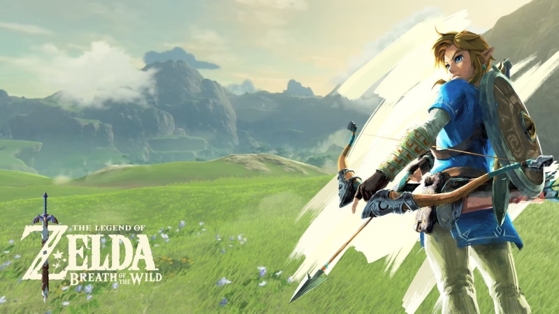lifestyles, 1080P, mountain, plant, standing, beauty in nature, sky, cloud - sky, The Legend of Zelda: Breath of the Wild, poster, leisure activity, The Legend of Zelda