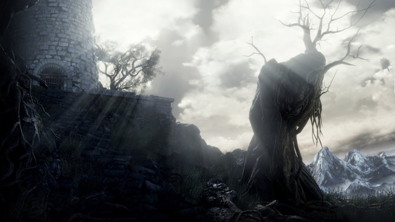 beauty in nature, pollution, 4K, nature, rock, screen shot, video games, low angle view, outdoors, sky, sunlight, architecture, cloud - sky, land, withered