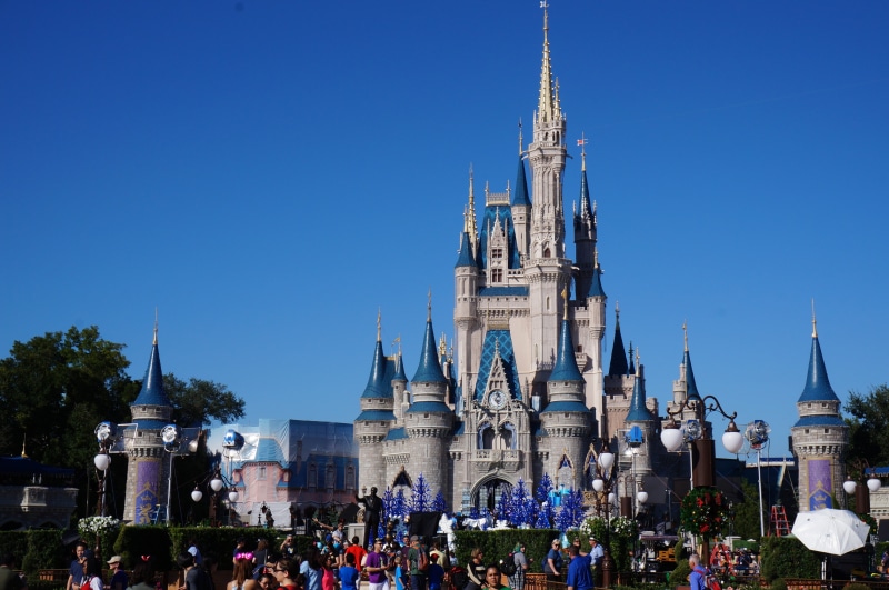 built structure, spire, crowd, 4K, travel, architecture, belief, city, nature, building exterior, government, cinderellas castle, spirituality, disney