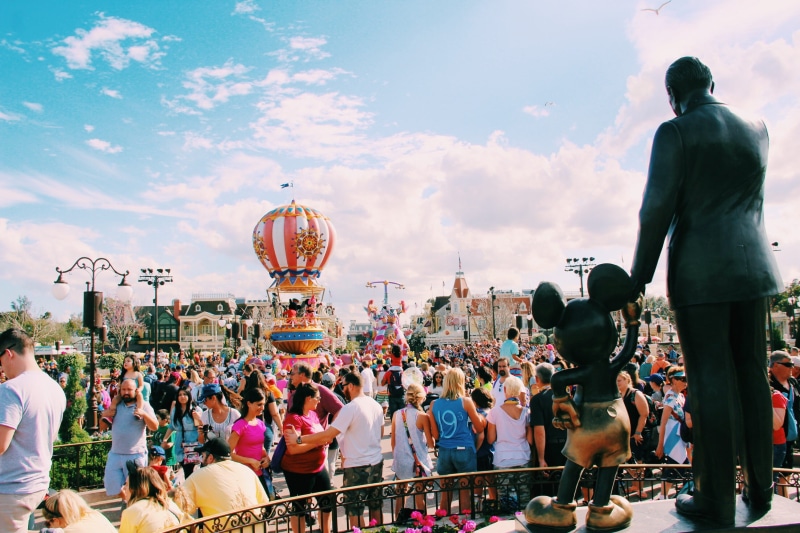 walt, cloud - sky, group of people, women, building exterior, rear view, crowd, sky, architecture, florida, orlando, 2K, leisure activity, united states