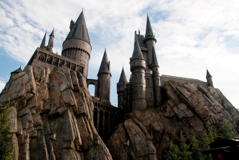 the past, travel, building exterior, belief, cloud - sky, sky, Hogwarts Castle, built structure, history, gray, travel destinations, low angle view, no people