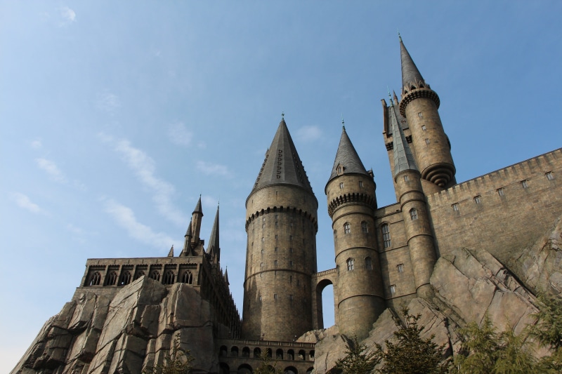 spirituality, no people, built structure, hogwarts, stone, landscape, building, nature, tower, belief, ancient civilization, place of worship, history