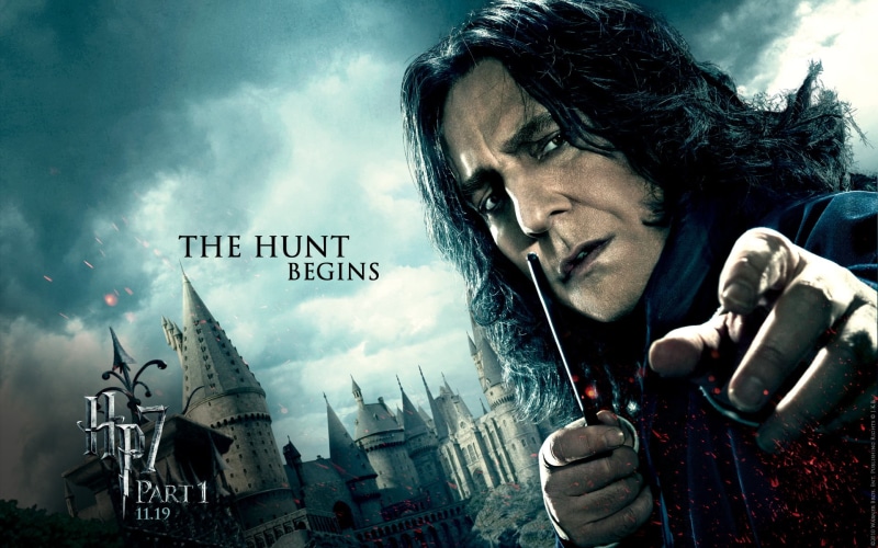 young adult, Severus Snape, emotion, low angle view, text, headshot, portrait, Harry Potter, casual clothing, activity, young men, front view, one person