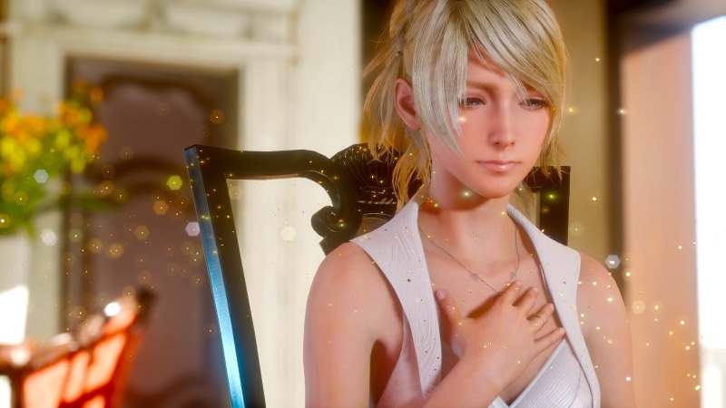 indoors, digital, young women, young adult, teenager, focus on foreground, contemplation, final, video games, portrait, Final Fantasy XV, front view, wallpapaer