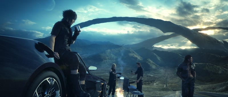 men, 1080P, mountain range, leisure activity, real people, sky, women, cloud - sky, adult, young women, lifestyles, Final Fantasy XV, standing, transportation