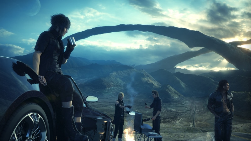 car, journey, group of people, adventure, Final Fantasy, men, travel, mode of transportation, landscape, transportation, digital art, people, Final fantasy versus XIII