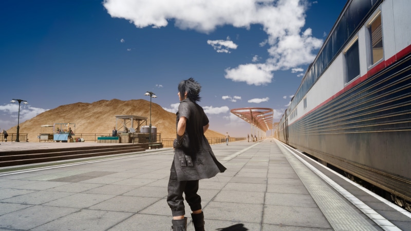women, 4K, cloud - sky, transportation, full length, Final Fantasy XV, rear view, Final Fantasy, standing, built structure, outdoors, leisure activity
