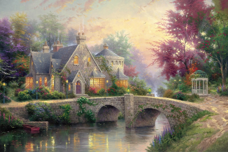autumn, art, Lamplight Manor, lights, water, old, building Exterior, reflection, estate, park - Man Made Space, nature, no people, built Structure, river
