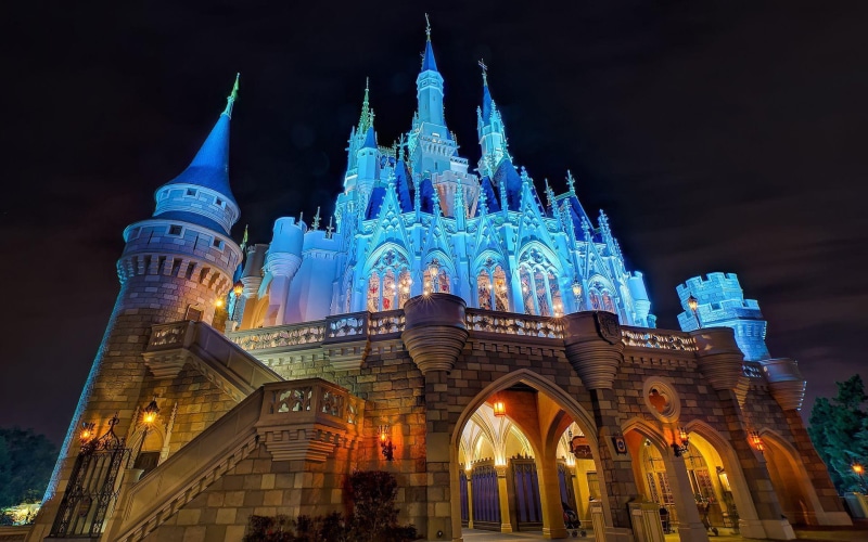 night, disneyland, world, castle, disney, 1080P, 1920x1200