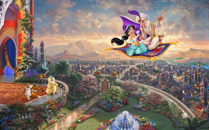 drawing, digital/artwork, disney, aladdin, magic, carpet, 1080P, hd