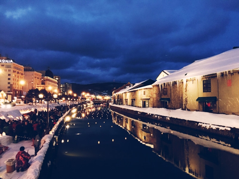Night View, street, illuminated, sky, nature, transportation, water, built structure, Canal, incidental people, reflection, 4K, group of people, dusk