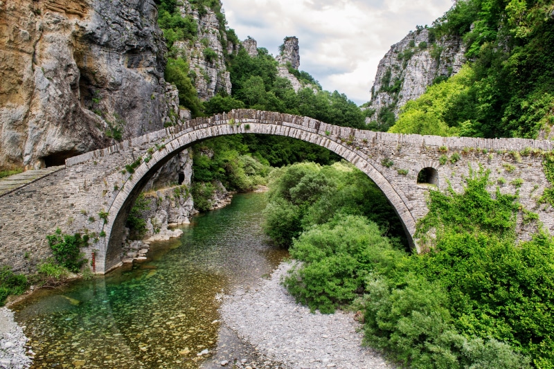 trees, ioannina, surrounded, bridge, scenics - nature, water, arch bridge, 5K, tree, beautiful landscape, static, structure, plant, road, transportation