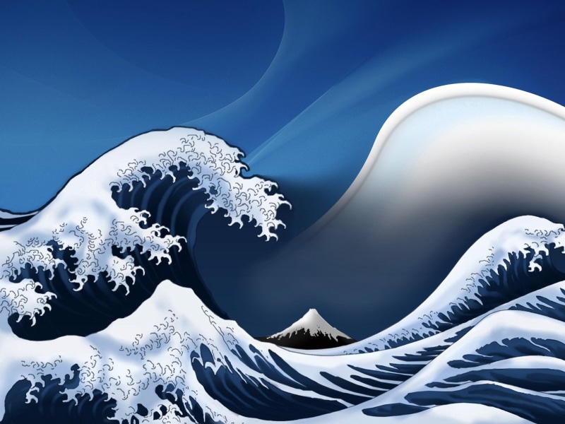 art, x, digital, px, forests, 1600x1200 px, 720P, Kanagawa, nature, off, wave, waves, The, hd, GREAT