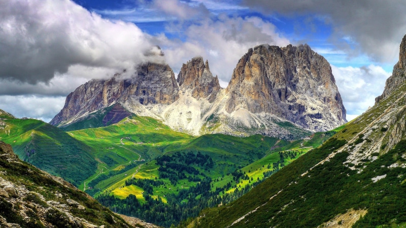 Clouds, 2K, Nature, Beautiful, Trees, Mountains, Slope, Landscape