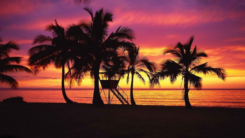 background, hawaii, images, sunset, sunrise - sunset, 1080P, oahu