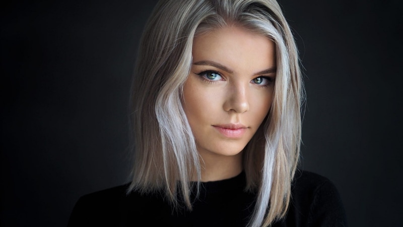 long hair, looking at camera, adult, young adult, front view, one person, studio shot, blond hair, women, human face, young women, portrait, beauty, hair