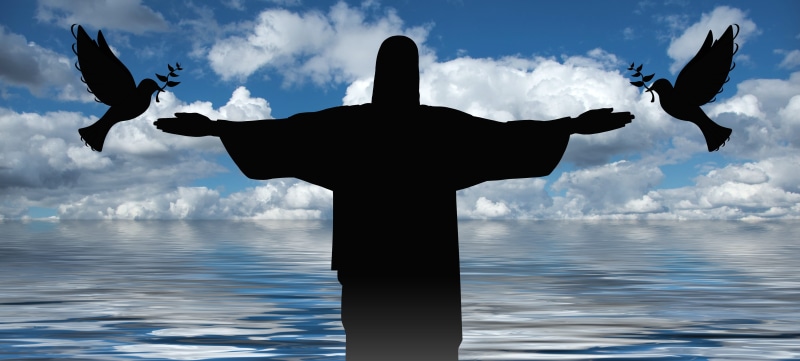 sun, sea, christ, faith, human representation, easter, god, limb, cloud - sky, light, bible, silhouette, outdoors, clouds, animals in the wild, bird, vertebrate