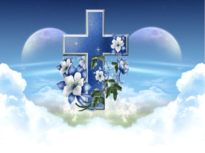 hd, jesus christ, cloud, christ, abstract, christianity, 480P, religion, cross, god, jesus, flower, blue