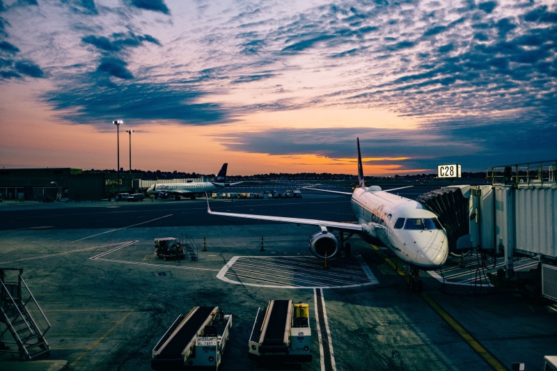 sunset, tarmac, leaving, commercial airplane, dusk, airport terminal, aeroplane, plane, nature, mode of transportation, daytime, near, air vehicle, airport