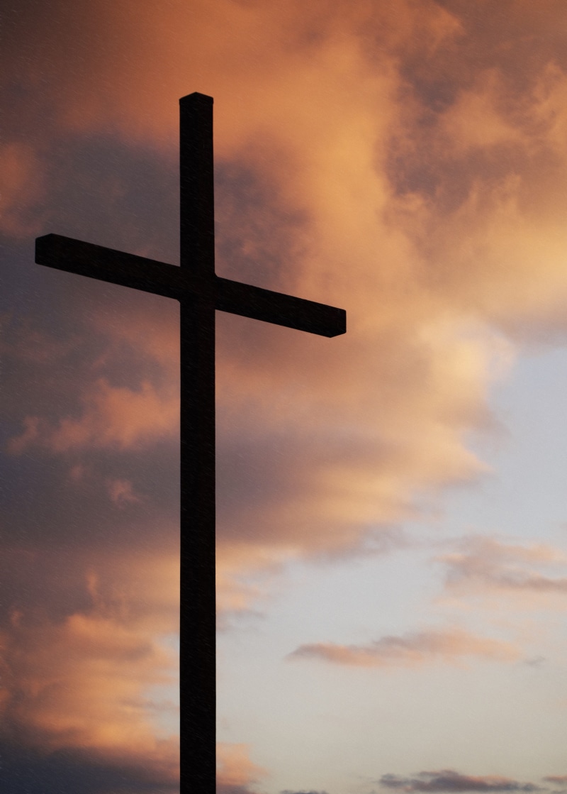 religious symbols, jesus, silhouette, orange color, sky, hope, dramatic sky, holy spirit, tranquility, cloud - sky, outdoors, 4K, sunset, beauty in nature
