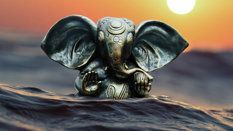 art and craft, statue, sculpture, representation, nature, craft, sunset, focus on foreground, no people, water, Lord, human representation, beauty in nature