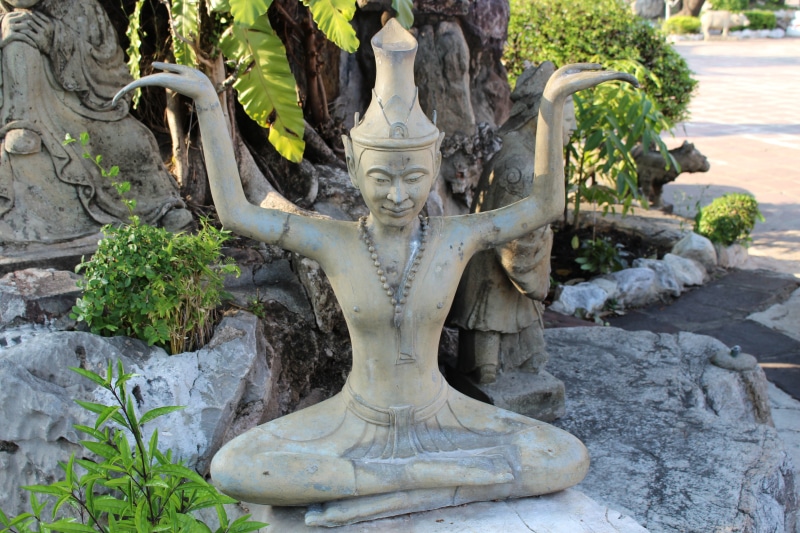 culture, rock, green, 5K, wat, bangkok, zen, spiritual, hope, ancient, faith, stone material, pray, believe, nature, thailand, travel, creativity, spirituality