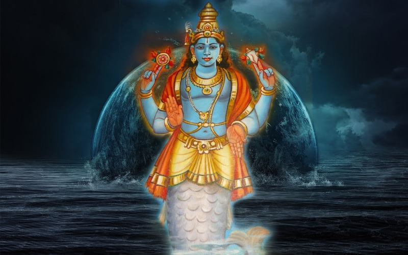 front view, architecture, male likeness, art and craft, clothing, sculpture, belief, spirituality, matsya, avatar, digital composite, three quarter length