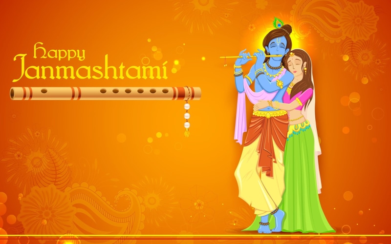 standing, indoors, clip, lord, full length, young adult, happiness, yellow, girls, Festivals / Holidays, celebration, Janmashtami, holiday, krishna, stage