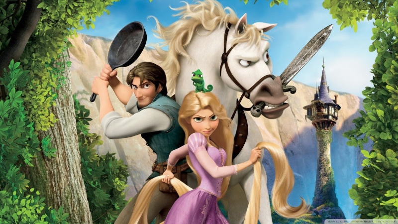 spirituality, tree, sculpture, Disney princesses, tangle, nature, day, characters, male likeness, fashion, statue, art and craft, belief, low angle view
