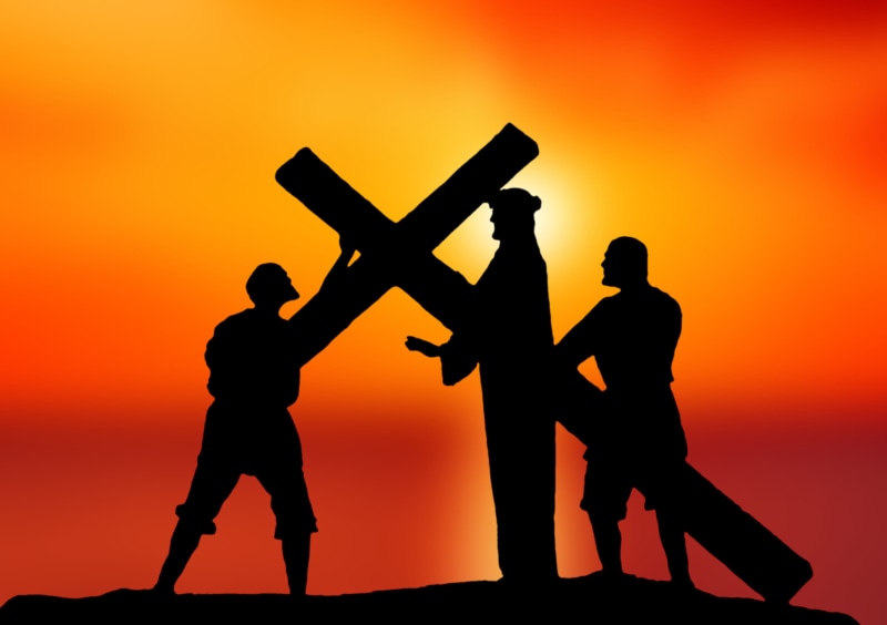 crucifixion, holding, men, togetherness, 2K, cooperation, business, sign, nature, two people, sunset, assistance, sky, silhouette, calvary, adult, easter