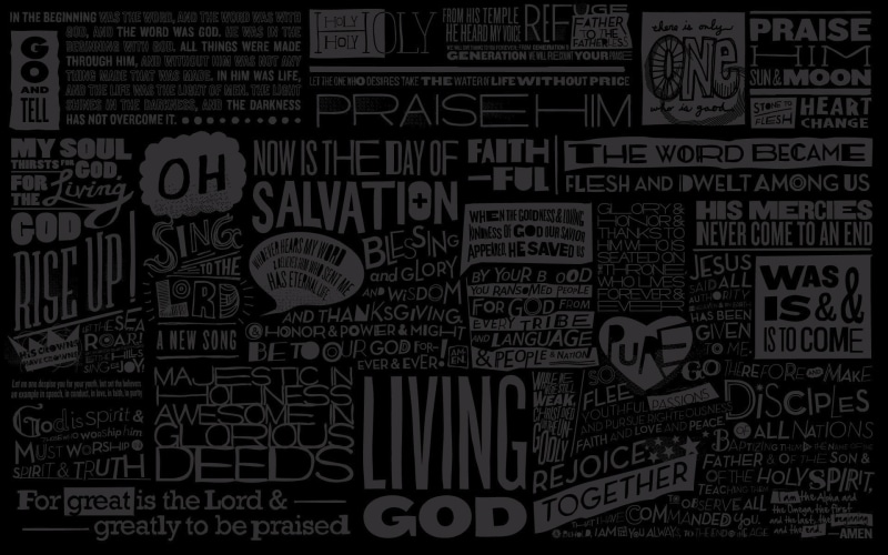 typography, religion, 1080P, text, word clouds, spiritual, black, dark
