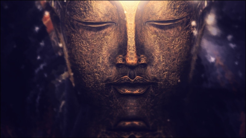 Lights, macro, gold, 1080P, bokeh, Buddha, Buddhism, Depth Of Field, Purple, Meditation, spiritual, photography, Zen