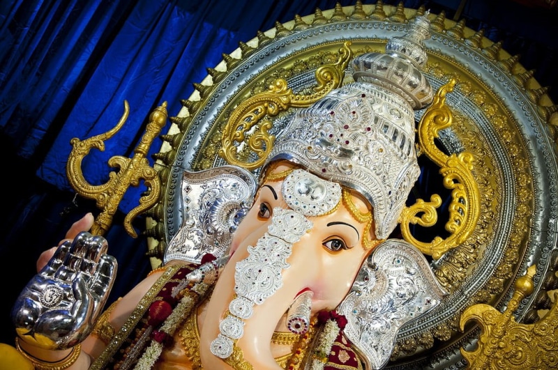 ornate, indoors, festival, baug, sculpture, Festivals / Holidays, no people, female likeness, tulsi, gold colored, spirituality, human representation, statue