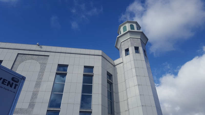 community, landmark, low angle view, day, architecture, mosque, islam, sky, architectural, building exterior, worship, ahmadi, ramadan, built structure